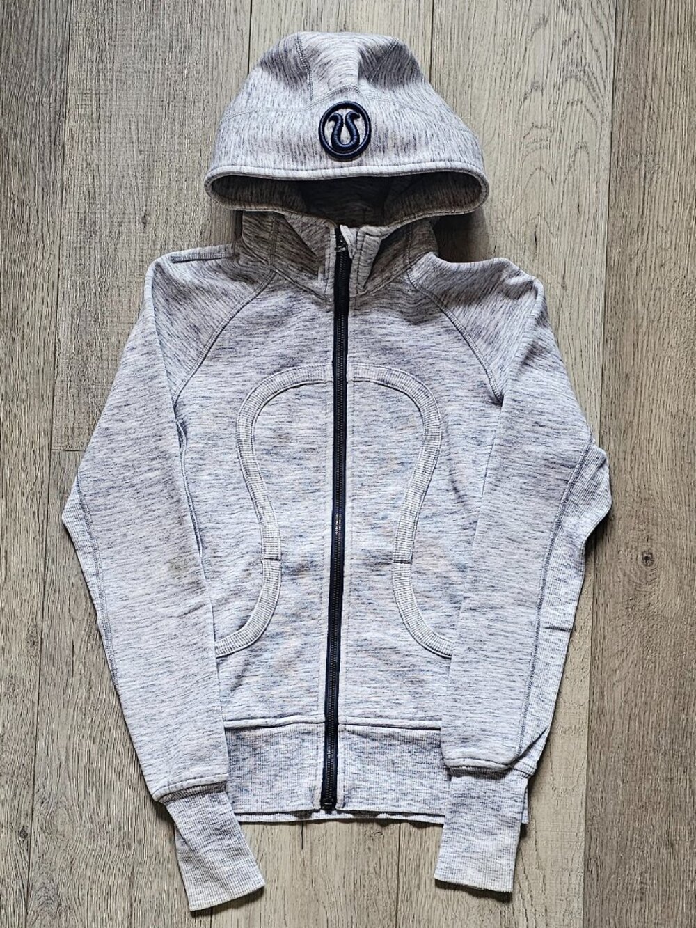 Lululemon Scuba Full Zip Hoodie Jacket Heathered Core Light Grey Womens Size 4